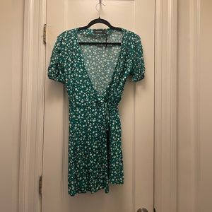 Minkpink Shady Days Tea Wrap Dress Green